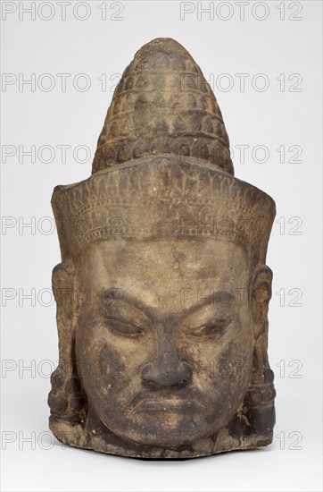 Head of a Male Deity (Deva), Angkor period, late 12th-early 13th century. Creator: Unknown.