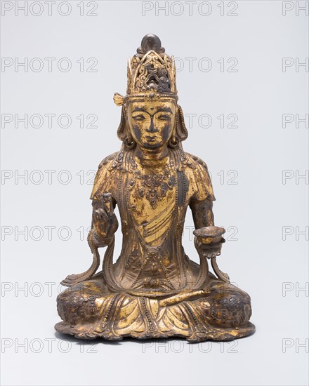 Guanyin (Avalokiteshvara) Holding Lotus-Form Cup, Yuan dynasty (1279-1368), 14th century. Creator: Unknown.