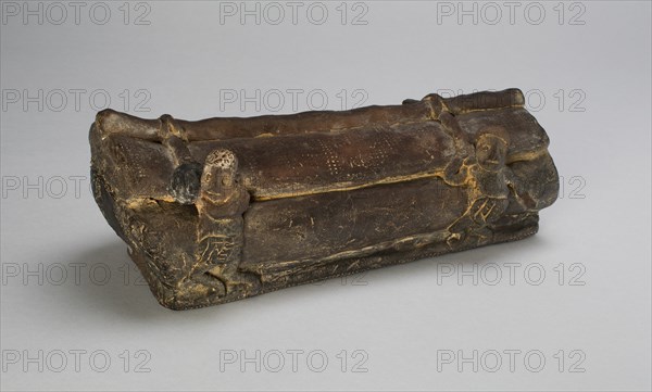 Model of a Coffin with Figures, Han dynasty or earlier, 500 B.C. to 220 A.D.  Creator: Unknown.