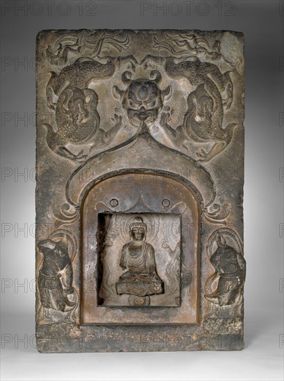 Section of a Buddhist Pagoda, Tang dynasty (A.D. 618-907), dated 724. Creator: Unknown.