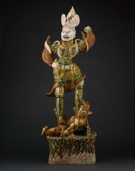 Armored Guardian King (Tianwang) Trampling Demon, Tang dynasty, first half of 8th century. Creator: Unknown.