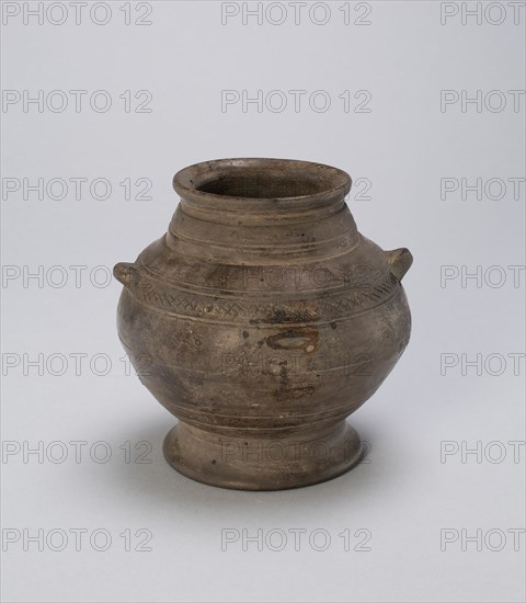 Jar with Grooved Bands and Loop Handles, Shang dynasty, 12th-11th century B.C. Creator: Unknown.