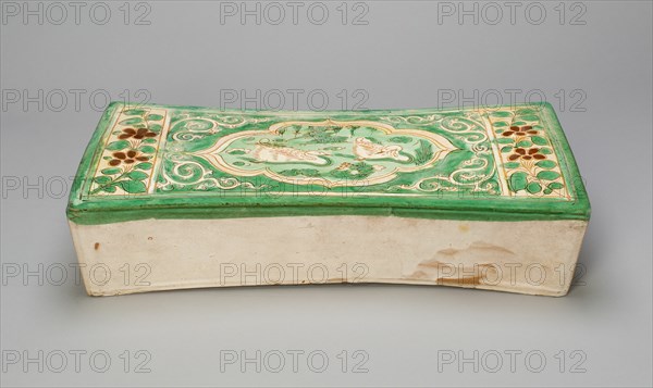 Rectangular Pillow with Mandarin Ducks in a Lily Pond, Jin dynasty, late 12th/13th century. Creator: Unknown.