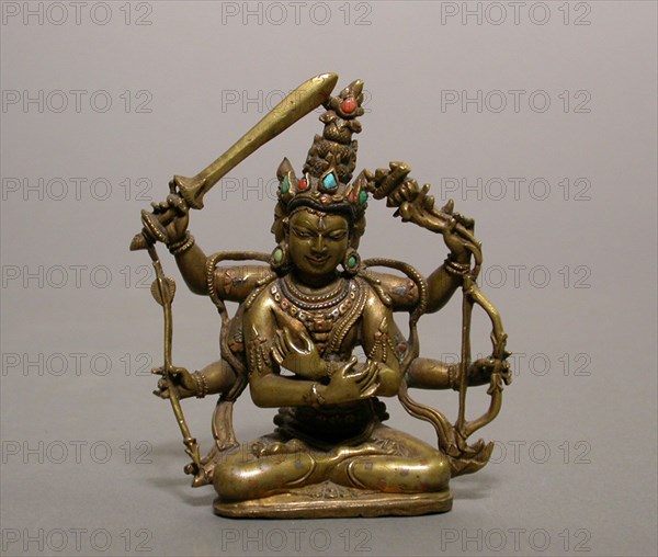 Guhyasamaja Manjuvajra, an Esoteric Form of Bodhisattva Manjushri, Pala period, 12th century. Creator: Unknown.