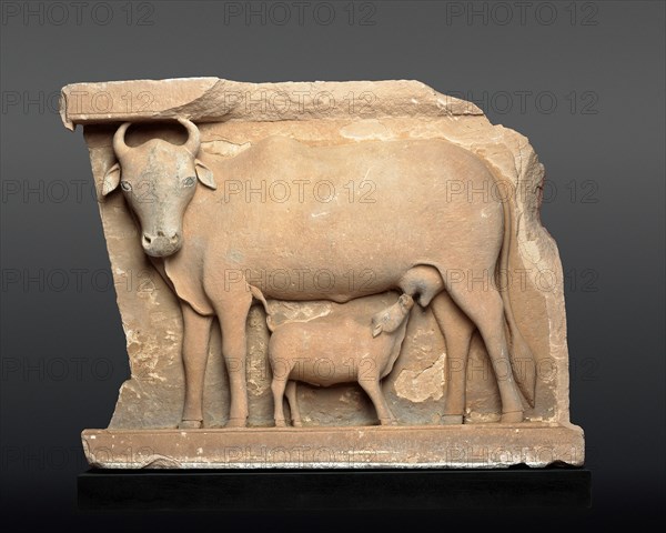 Cow Suckling a Calf, About 9th century. Creator: Unknown.
