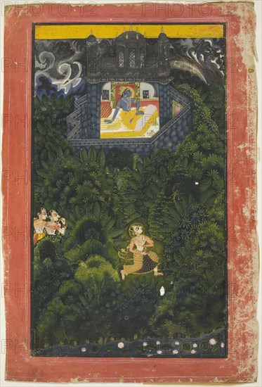 Abhisarika Nayika (Heroine Running to Meet her Lover), mid-18th century. Creator: Unknown.