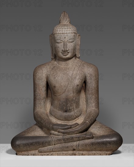 Buddha Shakyamuni Seated in Meditation (Dhyanamudra), Chola period, about 12th century. Creator: Unknown.