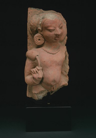 Male Deity (Deva) Holding a Lotus Bud, Gupta period, 4th/5th century. Creator: Unknown.