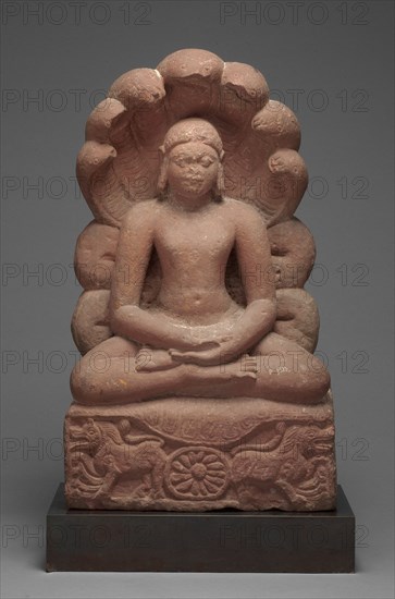 World Savior (Tirthankara) Parshvanatha Seated in Meditation with Serpent Hood, 6th century. Creator: Unknown.