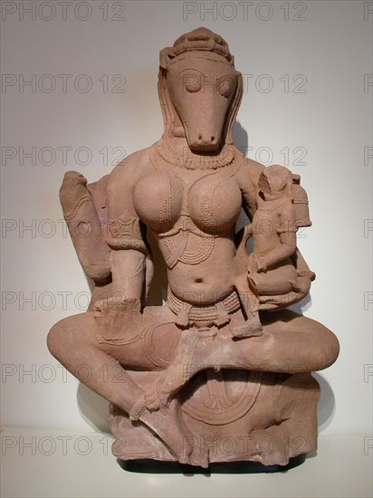 Horse-Headed Yogini Hayagriva Seated Holding a Child, 11th century. Creator: Unknown.