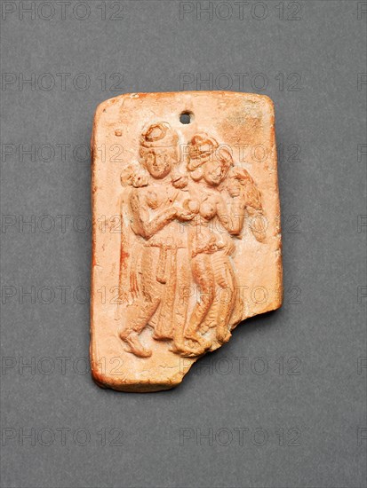Amorous Couple (Mithuna) with Parrot, 1st century B.C. Creator: Unknown.