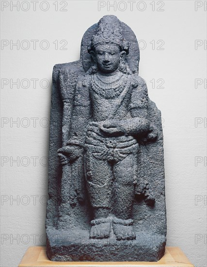 Bodhisattva Manjushri Holding a Blue Lotus (Utpala), 9th/10th century. Creator: Unknown.