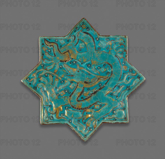 Star-shaped Tile, Ilkhanid dynasty (1256-1353), late 13th century. Creator: Unknown.