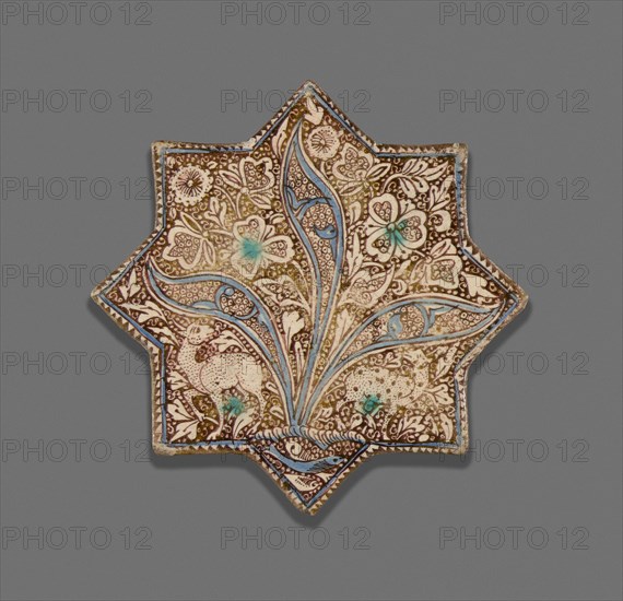 Star-Shaped Tile, Ilkhanid dynasty (1256-1353), c. 1300. Creator: Unknown.