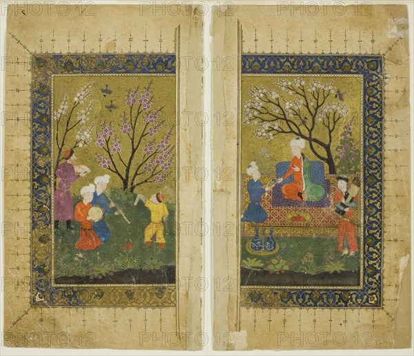 Garden Scene, Timurid dynasty (ca. 1370-1507), mid-15th century. Creator: Unknown.