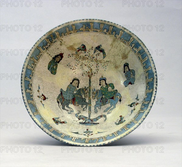 Bowl with Two Figures on Horseback, late 12th/early 13th century. Creator: Unknown.