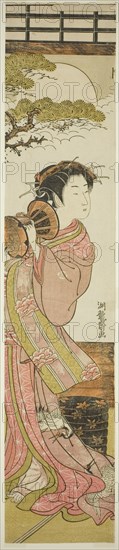 Courtesan Playing a Hand Drum, c. 1775. Creator: Isoda Koryusai.