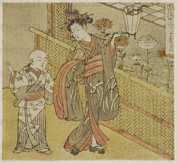 The Ninth Month (Kikuzuki), from the series "Fashionable Twelve Months (Furyu..., c. 1770/72. Creator: Isoda Koryusai.