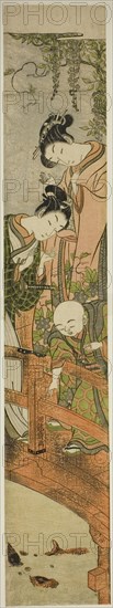 Feeding the Carp at Kameido, c. 1771. Creator: Isoda Koryusai.