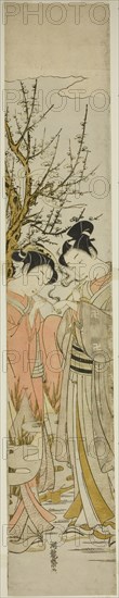 Couple Lighting Pipes Under a Plum Tree, c. 1772. Creator: Isoda Koryusai.