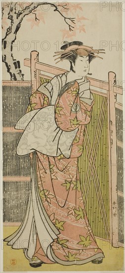 The Actor Sawamura Sojuro III as the Spirit of the Courtesan Takao in the Play Takao..., c. 1787. Creator: Katsukawa Shunko.