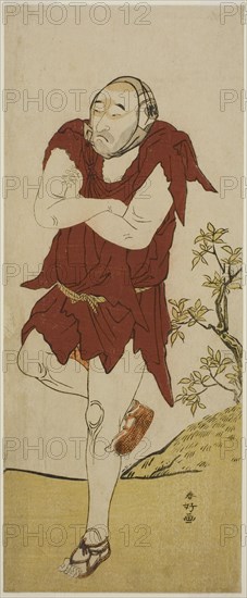 The Actor Onoe Matsusuke I as a Mendicant Monk (Gannin Bozu) in the Play Keisei Ide..., c. 1787. Creator: Katsukawa Shunko.