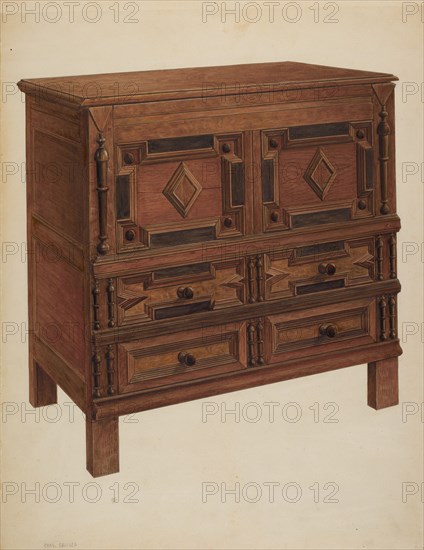 Chest with Two Drawers, c. 1939. Creator: Charles Squires.