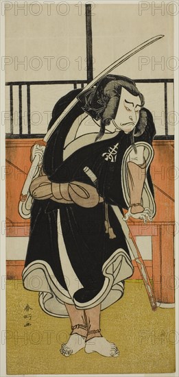 The Actor Nakamura Nakazo I as Aso no Matsuwaka (?) in the Play Iro Moyo Aoyagi...c. 1775.  Creator: Katsukawa Shunko.