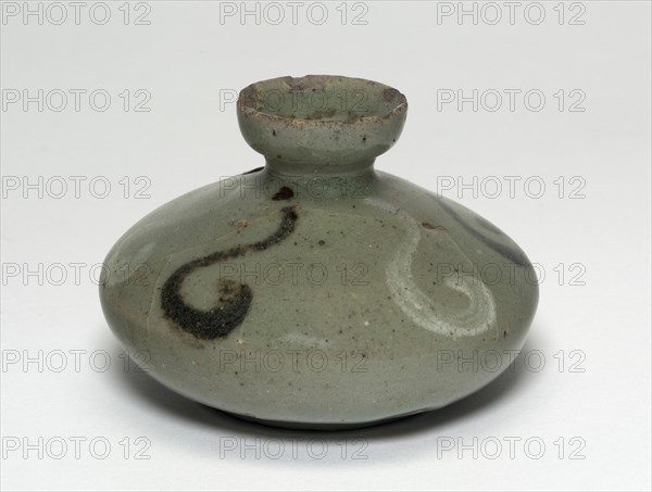 Oil Bottle with Swirl Design, Korea, Goryeo dynasty (918-1392), mid-12th century. Creator: Unknown.