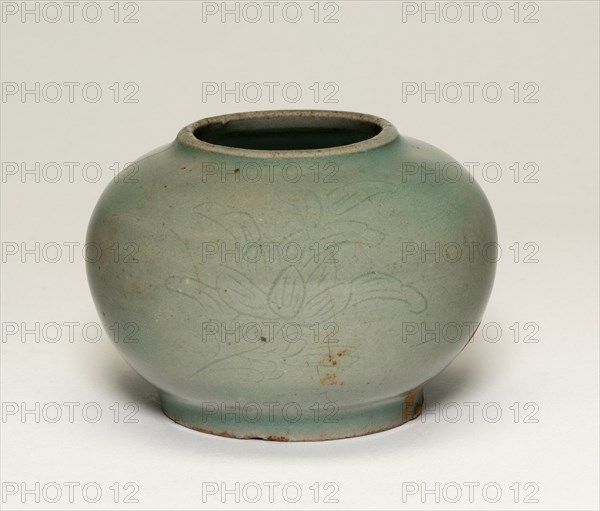 Globular Jar with Stylized Peonies, Korea, Goryeo dynasty (918-1392), early 11th century. Creator: Unknown.