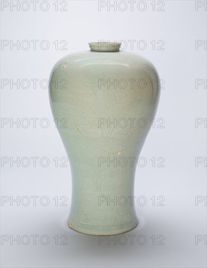 Baluster-Shaped Vase with Lotus Flowers, Korea, Goryeo dynasty (918-1392), late 12th/early 13th cent Creator: Unknown.
