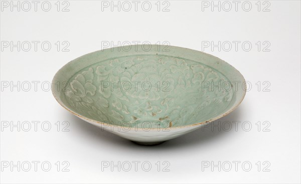 Conical Bowl with Peony Flowers, North Korea, Goryeo dynasty (918-1392), early 12th century. Creator: Unknown.