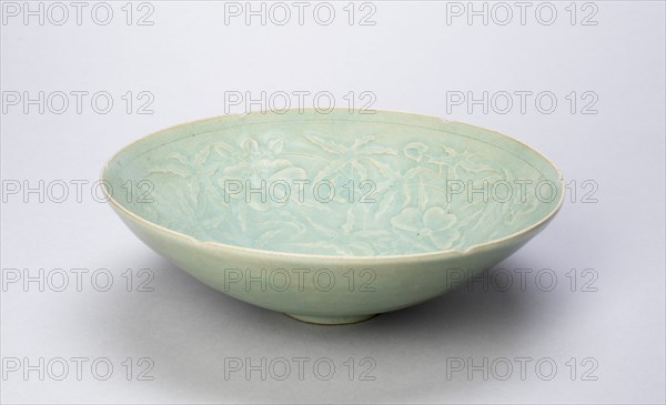 Lobed Bowl with Hibiscus and Floral Medallion, South Korea, Goryeo dynasty (918-1392), 12th century. Creator: Unknown.