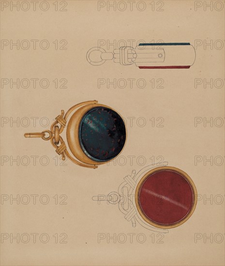 Watch Fob, 1935/1942. Creator: Isidore Steinberg.