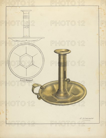 Candlestick, 1935/1942. Creator: Jack Staloff.