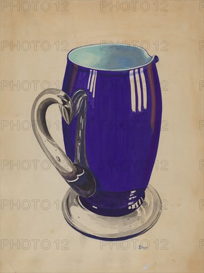 Cobalt Pitcher, 1935/1942. Creator: Robert Stewart.