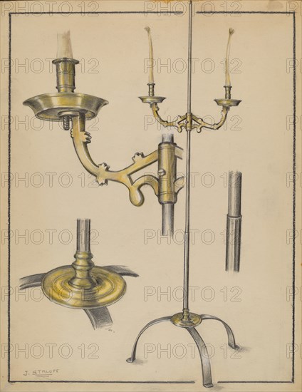 Candlestand, c. 1936. Creator: Jack Staloff.