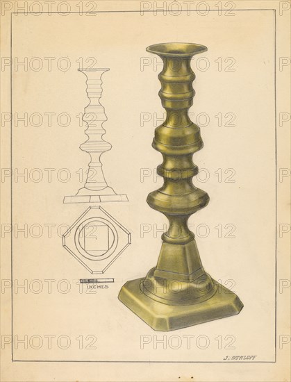 Candlestick, c. 1936. Creator: Jack Staloff.