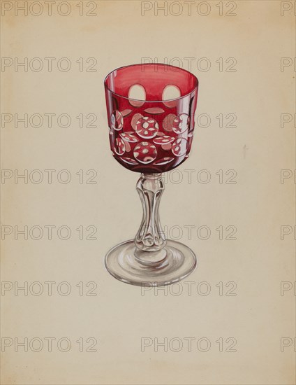 Ruby Case-Glass Goblet, c. 1936. Creator: Robert Stewart.