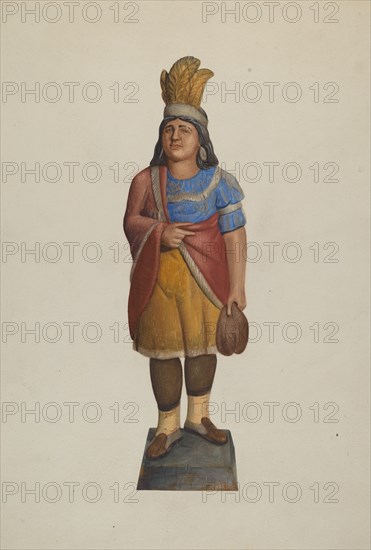 Cigar Store Indian, c. 1937. Creator: Alice Stearns.