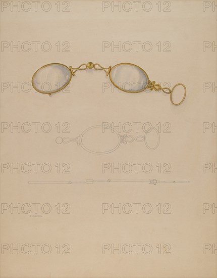 Lorgnette, c. 1937. Creator: Isidore Steinberg.