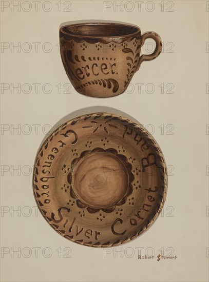 Cup and Saucer, c. 1939. Creator: Robert Stewart.