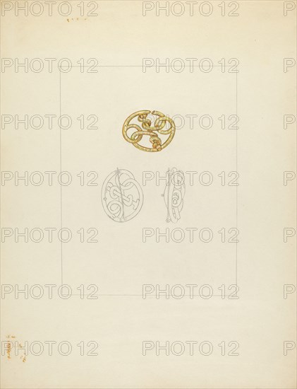Gold Brooch, c. 1940. Creator: Isidore Steinberg.