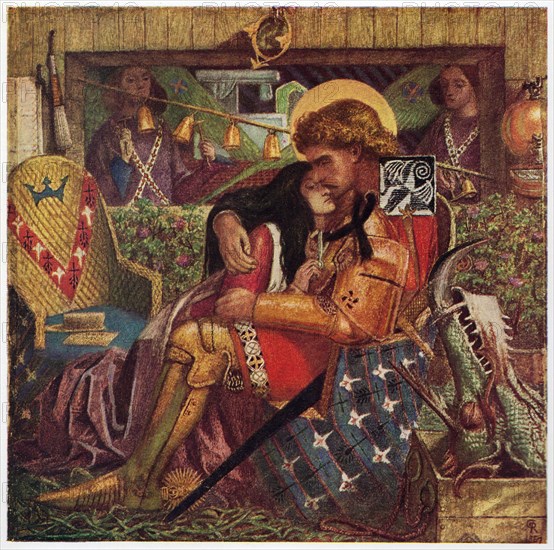 The Wedding of St George and the Princess Sabra, 1857.  Creator: Dante Gabriel Rossetti.