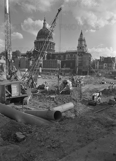 Paternoster Square, City of London, 15/09/1961. Creator: John Laing plc.