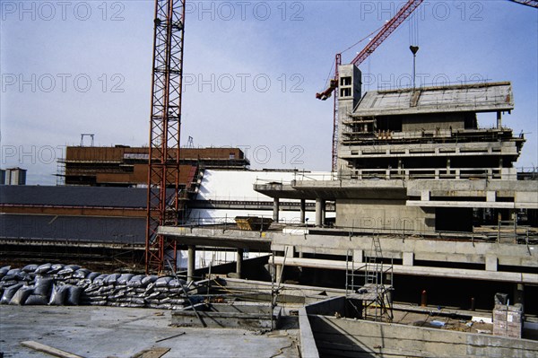 British Library, Euston Road, St Pancras, Camden, London, c November 1988. Creator: John Laing plc.