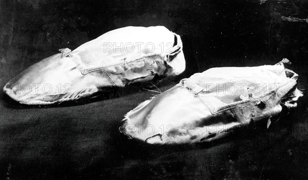 Pair of Children's Slippers, England, c.1840s.