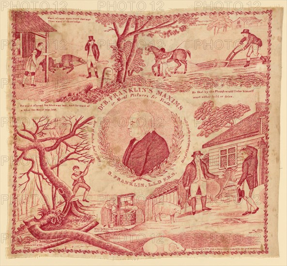 Handkerchief, England, c. 1795.