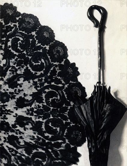 Parasol Cover, England, 1870s.