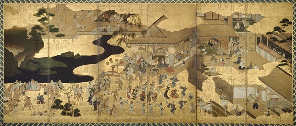 Genre Scenes (Fuzoku byobu), About 1640.